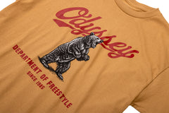 Odyssey Bear With Me Tee (Old Gold w/ Black + Red + White Ink)