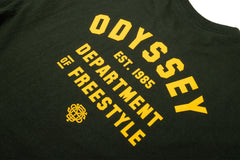 Odyssey Gym Long Sleeve (Forest Green with Goldenrod Ink)