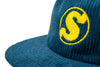 Sunday Badge Corduroy Hat (Atlantic Green with Yellow Embroidery)